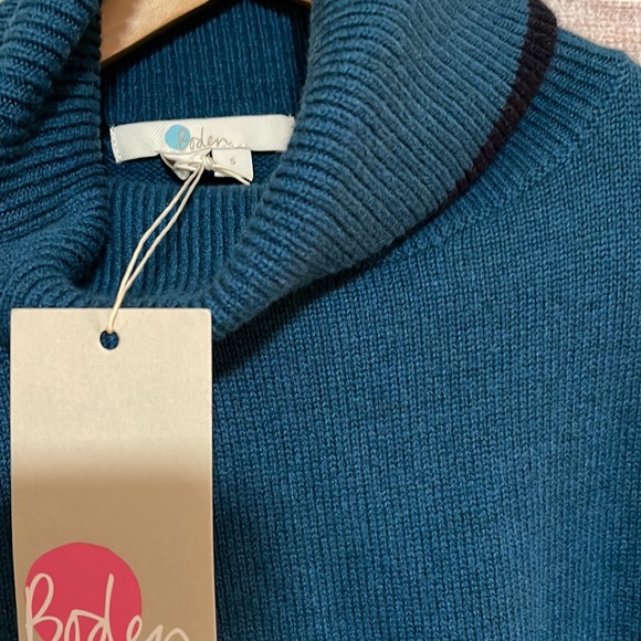 NWT Boden Cora Roll Neck Sweater Teal/Navy - Picture 7 of 8